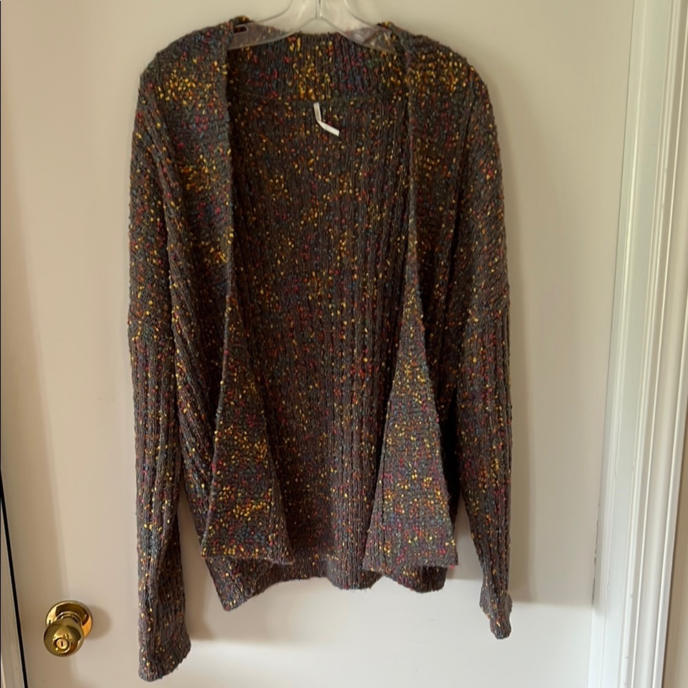 Unisex hello nite Knit Cardigan Sweater with Open Front and multicolor specs